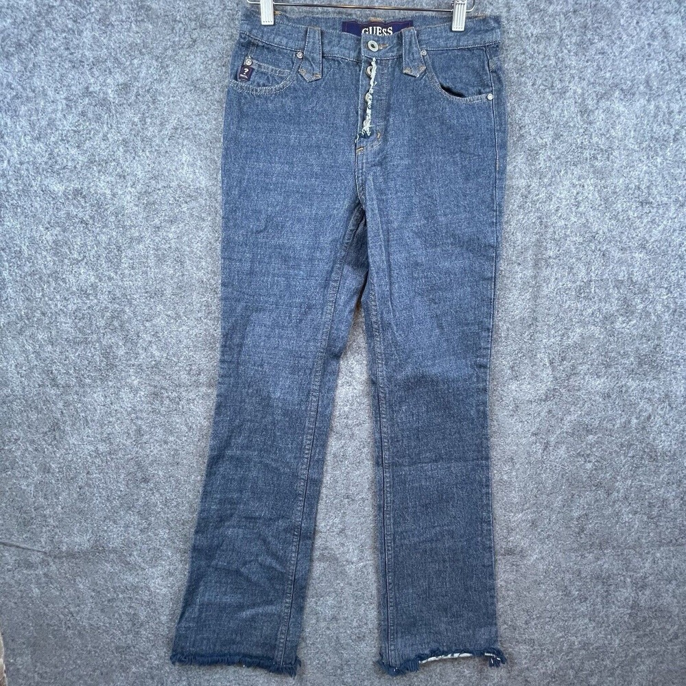 Vintage Guess Jeans Womens 28 Bootcut‎ Fray 70s Button Fly Hippie Boho